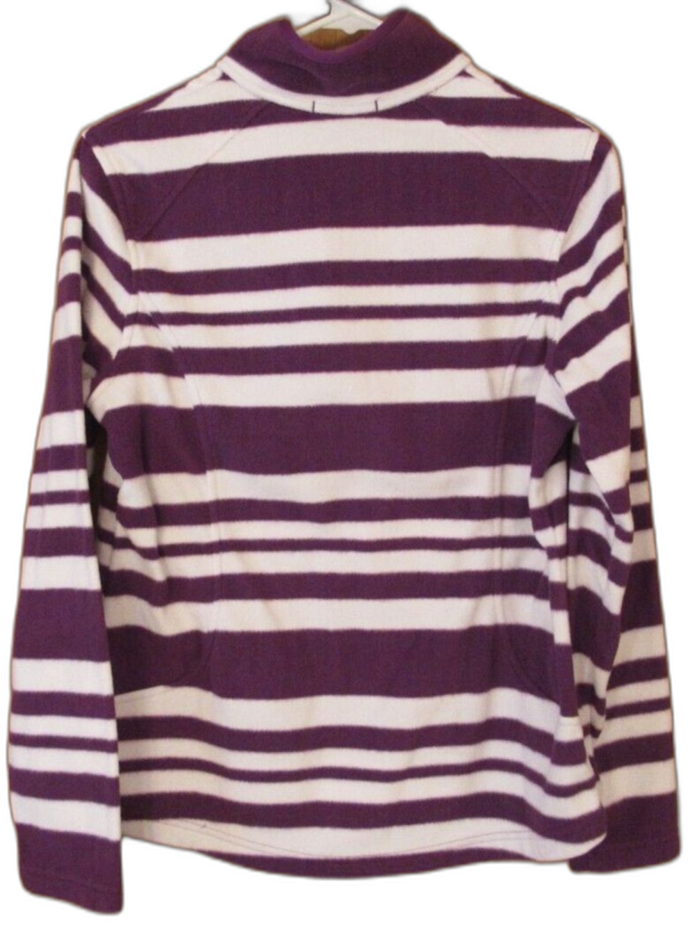 Land's End Purple and white striped 1/4 zip pullover Size S - Picture 2 of 3